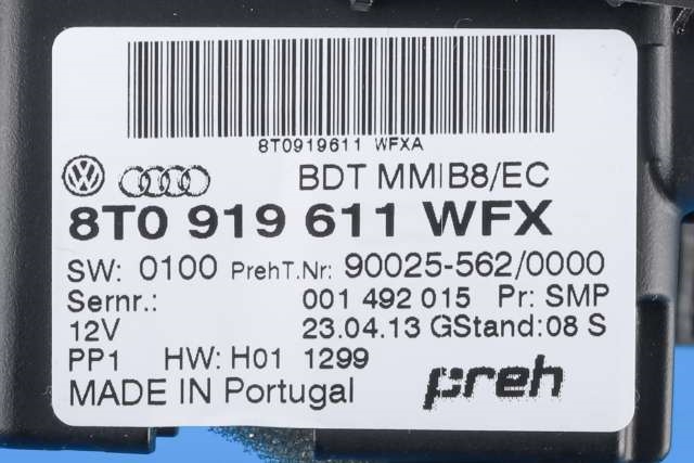 Bilstereo navigasjon betjeningspanel til Audi A4 2007-2014 (Type IV) (B8) (B8) (VAG|8T0 919 611 WFX|)