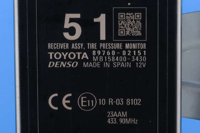 Sensor dekktrykk til Toyota Auris 2015-2019 (Type II, Fase 2)  (DENSO|158400-3430|89760-02151|)