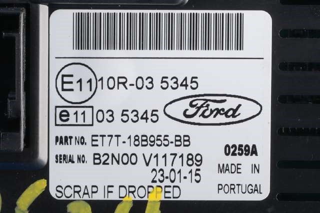 Instrument kjørecomputer til Ford Fiesta 2013-2017 (Type VI, Fase 2) (FORD|ET7T-18B955-BB|)