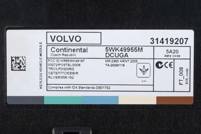 Styreenhet nøkkelfri/keyless til Volvo V60/V60 CC 2013-2018 (Type I, Fase 2)  (VOLVO|31419207|)