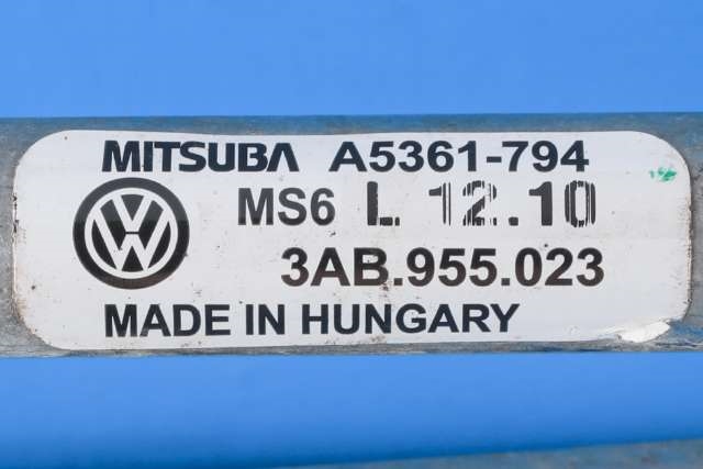 Viskermotor frontrute komplett m/overføring til VW Passat 2011-2015 (B7) (B7) (VAG|3AB 955 023|3AB 955 419|)