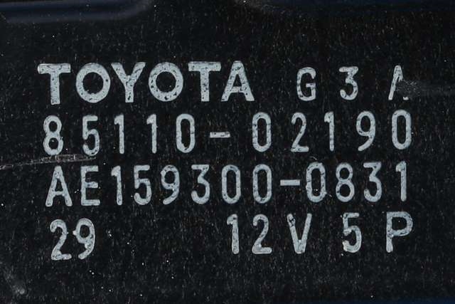 Viskermotor frontrute komplett m/overføring til Toyota Auris 2010-2012 (Type I, Fase 2)  (DENSO|159300-0831|85110-02190|)