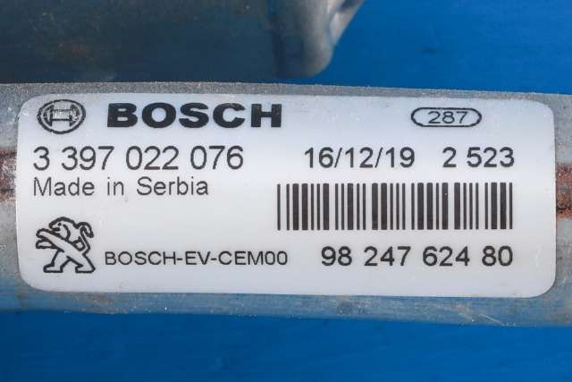 Viskermotor frontrute komplett m/overføring til Peugeot 3008 2016-->> (Type II)  (BOSCH|3 397 022 076|98 247624 80|)
