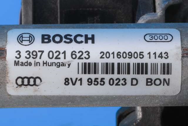 Viskermotor frontrute komplett m/overføring til Audi A3 2016-2020 (Type III, Fase 2) (VAG|8V1 955 023 D|)
