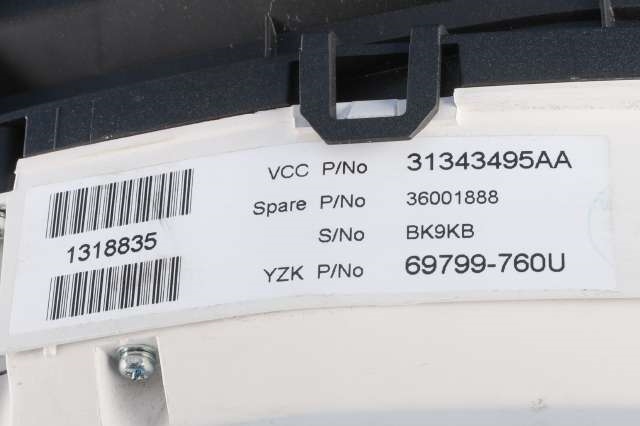 Instrumentpanel til Volvo XC60 2008-2013 (Type I, Fase 1) (YAZAKI|69799-760U|31343495 AA|)