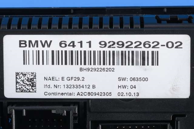 Varmeapparat betjening til BMW X1 2009-2015 (E84) (E84) (BMW|64.11-9 292 262|)