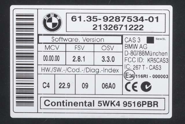 Styreenhet diverse til BMW X1 2009-2015 (E84) (E84) (BMW|61.35-9 287 534|)