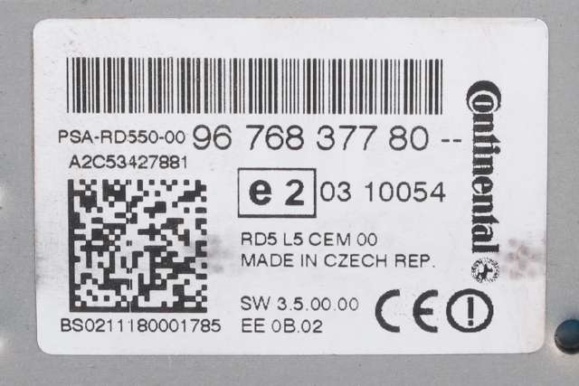Bilstereo til Peugeot 508 2011-2014 (Type I, Fase 1)  (PEUGEOT|96 768377 80|)