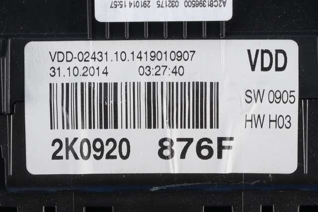 Instrumentpanel til VW Caddy 2010-2015 (Type III, Fase 2) (VAG|2K0 920 876 F|)