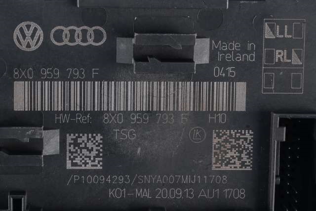 Styreenhet dør venstre foran til Audi A1 2010-2014 (Type I, Fase 1) (VAG|8X0 959 793 F|)