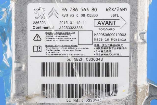 Styreenhet airbag hovedsensor til Peugeot 508 2014-2018 (Type I, Fase 2) (PEUGEOT|96 786563 80|)