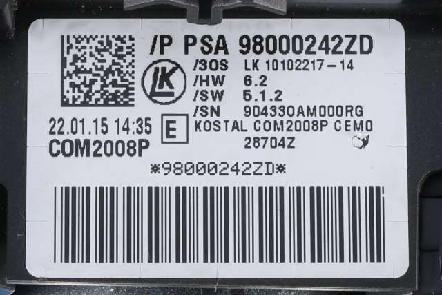 Bryter combi til Peugeot 508 2014-2018 (Type I, Fase 2)  (PEUGEOT|98 000242 ZD|)