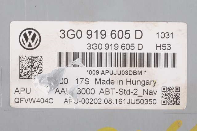 Bilstereo navigasjon betjeningspanel til VW Golf VII 2012-2017 (Fase 1)  (VAG|3G0 919 605 D|)