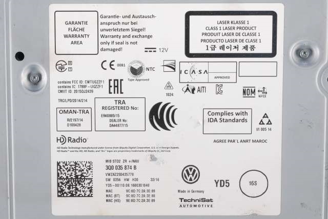 Bilstereo til VW Golf VII 2012-2017 (Fase 1)  (VAG|3Q0 035 874 B|)