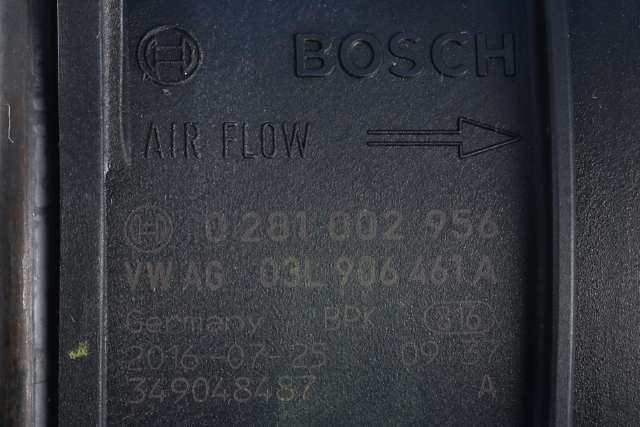 Luftmengde/luftmassemåler til VW Golf VII 2012-2017 (Fase 1) (BOSCH|0 281 002 956|03L 906 461 A|)