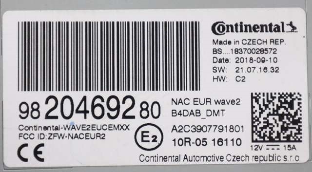 Bilstereo navigasjon til Peugeot 3008 2016-->> (Type II) (PEUGEOT|98 204692 80|)