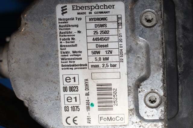 Dieselvarmer til Ford Transit Connect 2013-2018 Type II, Fase 1  (EBERSPRACR|44945GF|AV61-18K464-BL|)