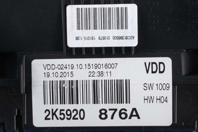 Instrumentpanel til VW Caddy 2015-2020 (Type III, Fase 3)  (VAG|2K5 920 876 A|)