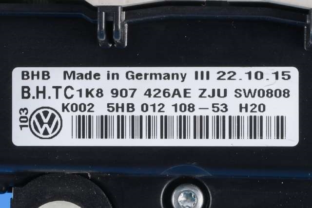 Varmeapparat betjening til VW Caddy 2015-2020 (Type III, Fase 3)  (HELLA|5HB 012 108-53|1K8 907 426 AE|)