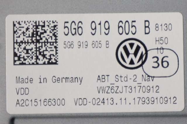 Bilstereo navigasjon skjerm til VW T-Roc 2017-->>  (VAG|5G6 919 605 B|)