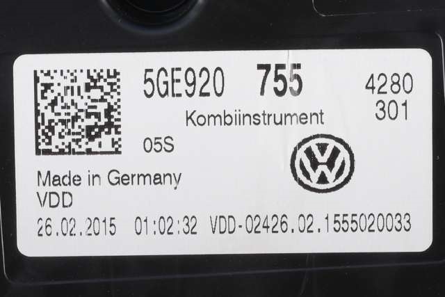 Instrumentpanel til VW e-Golf 2014-2017 (Fase 1) (VDO|A2C91211900|5GE 920 755|)