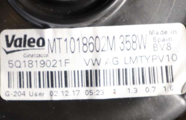 Varmeapparat motor til VW T-Roc 2017-->>  (VAG|5Q1 819 021 F|)