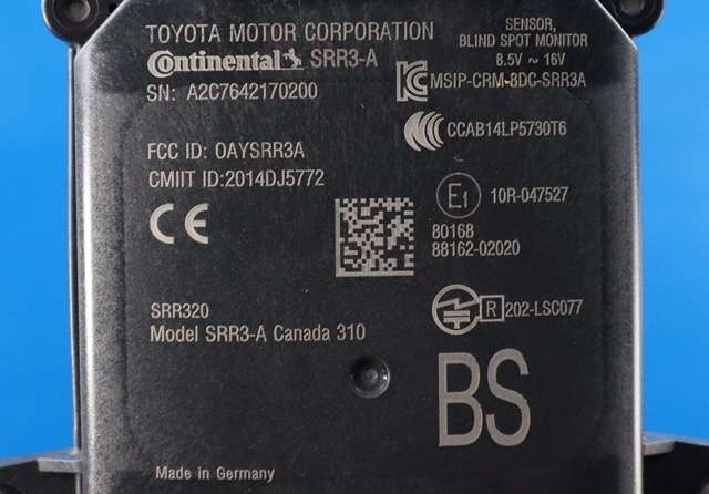 Sensor blindsone til Toyota Corolla 2019-->>  (TOYOTA|88162-02020|)
