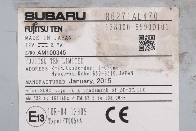 Bilstereo navigasjon til Subaru Outback 2015-2020 (Type V) (SUBARU|86271-AL470|)