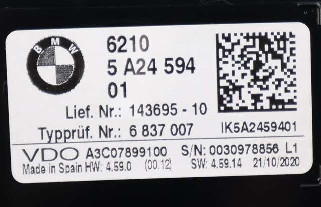 Instrumentpanel til BMW X1 2015-2022 (F48) (F48) (BMW|62.10-5 A24 594|)