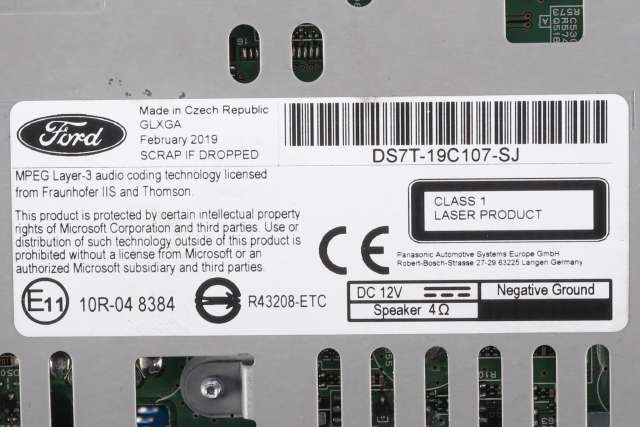 Bilstereo navigasjon til Ford Mondeo 2019-->> (Type V, Fase 2)  (FORD|DS7T-19C107-SJ|)