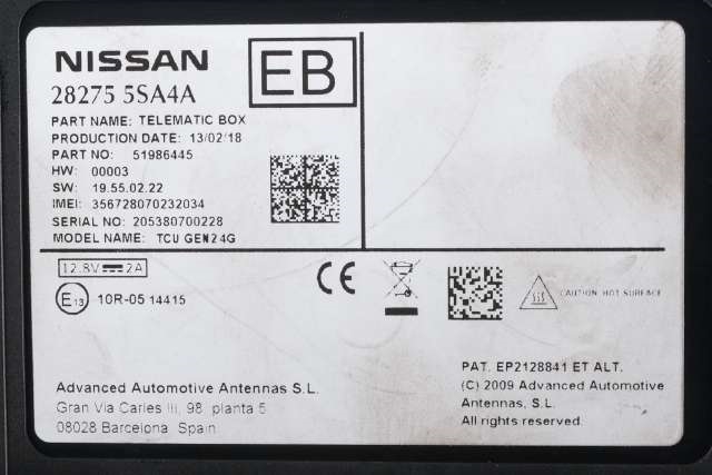 Styreenhet diverse til Nissan E-NV200 2014-->>  (NISSAN|28275-5SA4A|)