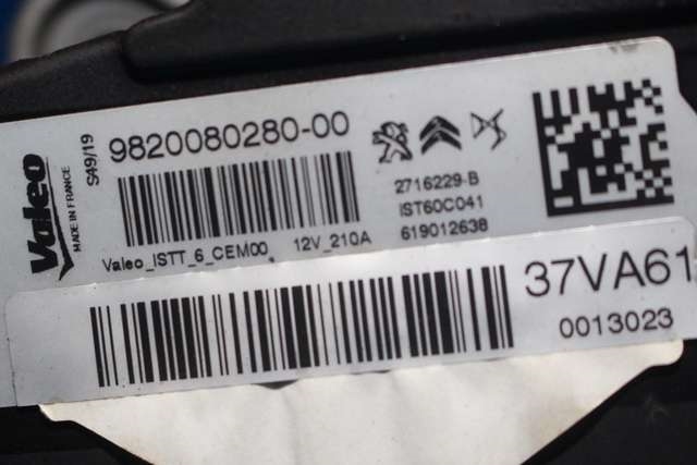 Dynamo til Peugeot 3008 2016-->> (Type II)  (VALEO|IST60C041|98 200802 80. 12 VOLT - 210 AMP|)