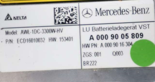 Batterilader (OBC - On Board Charger) til Mercedes GLC 2015-2022 (X253) (X253) (MERCEDES|A 000 900 58 09|)