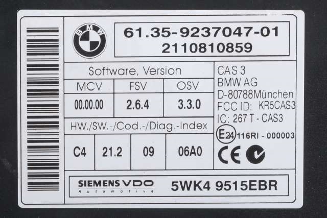 Styreenhet diverse til BMW X1 2009-2015 (E84) (E84) (BMW|61.35-9 237 047|)