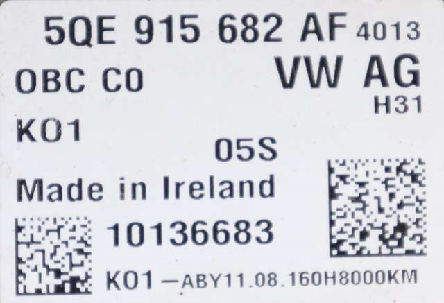 Batterilader (OBC - On Board Charger) til Audi A3 2016-2020 (Type III, Fase 2)  (VAG|5QE 915 682 AF|)