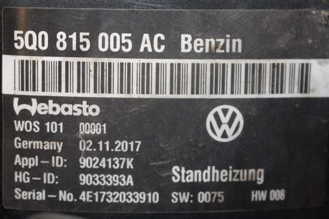 Bensinvarmer til VW T-Roc 2017-->> (VAG|5Q0 815 005 AC|)