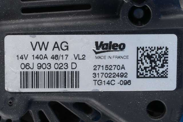 Dynamo til VW T-Roc 2017-->>  (VALEO|TG14C-096|06J 903 023 D. 14 VOLT - 140 AMP|)