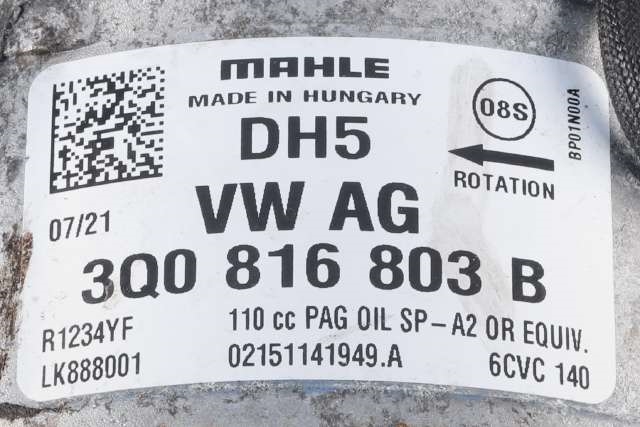 Aircondition kompressor til VW Caddy 2020-->> (Type IV)  (VAG|3Q0 816 803 B|)