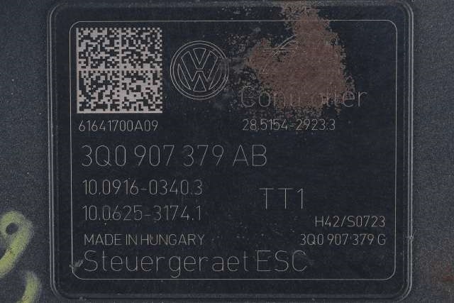 ABS sentral til VW Golf VII 2012-2017 (Fase 1)  (VAG|3Q0 614 517 AB|3Q0 907 379 AB|)