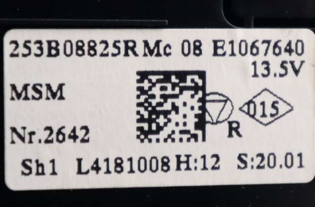 Bilstereo betjeningspanel til Renault Zoe 2013-2019 (Fase 1) (RENAULT|253B 08825R|)