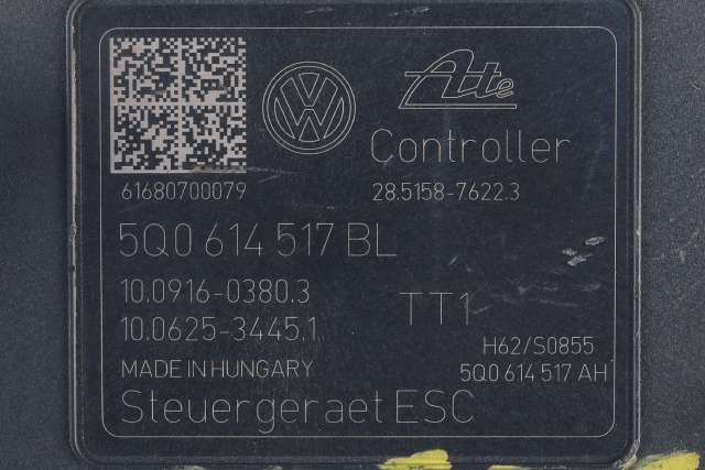ABS sentral til Audi A3 2016-2020 (Type III, Fase 2) (VAG|5Q0 614 517 BL|)