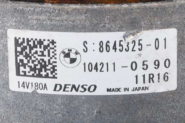 Dynamo til BMW 1-Serie 2015-2019 (Fase 2) (F20/F21) (F20/F21) (DENSO|104211-0590|8 645 325. 14 VOLT - 180 AMP|)