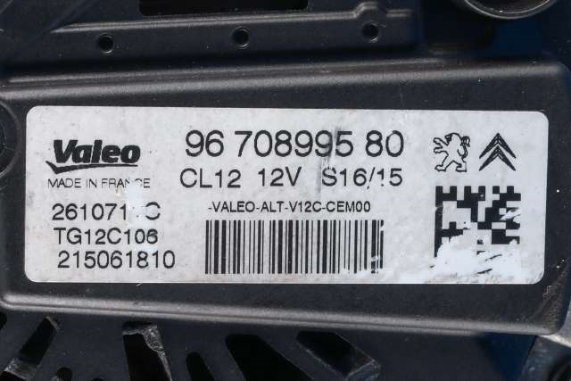 Dynamo til Peugeot 308 2013-2021 (Type II)  (VALEO|TG12C106|96 708995 80. 12 VOLT - CL12|)