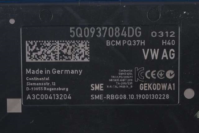 Styreenhet comfort (BCM) til VW e-Golf 2017-2020 (Fase 2) (VAG|5Q0 937 084 DG|)