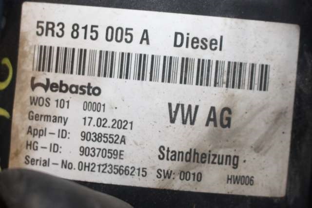 Dieselvarmer til VW Caddy 2020-->> (Type IV) (VAG|5R3 815 005 A|)