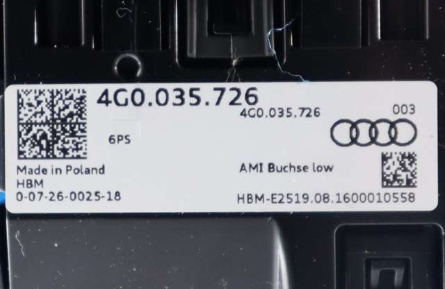 Bilstereo diverse til Audi A3 2016-2020 (Type III, Fase 2) (VAG|4G0 035 726|)