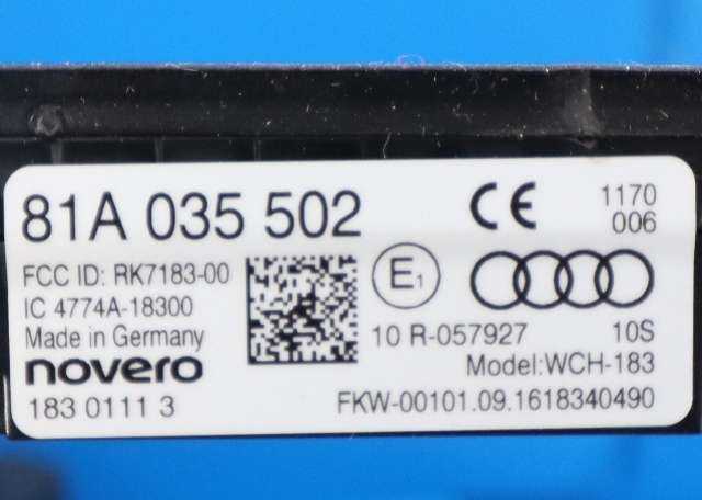 Dashbord trådløs mobillader til Audi A3 2016-2020 (Type III, Fase 2) (VAG|81A 035 502|)