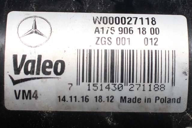 Viskermotor frontrute komplett m/overføring til Mercedes A-Klasse 2012-2018 (W176) (W176) (VALEO|W000027118|A 176 906 18 00|)