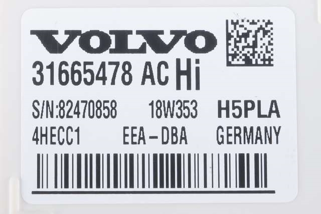 Styreenhet comfort (BCM) til Volvo XC60 2017-->> (Type II)  (VOLVO|31665478|)