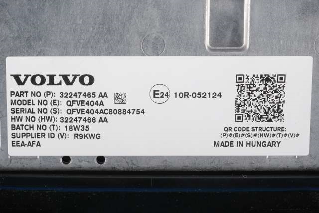 Bilstereo navigasjon skjerm til Volvo XC60 2017-->> (Type II)  (VOLVO|32247465|)